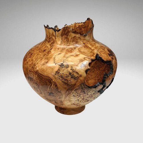 JW-221 Aspen Burl Hollow Woodturning 13x12 $900 at Hunter Wolff Gallery